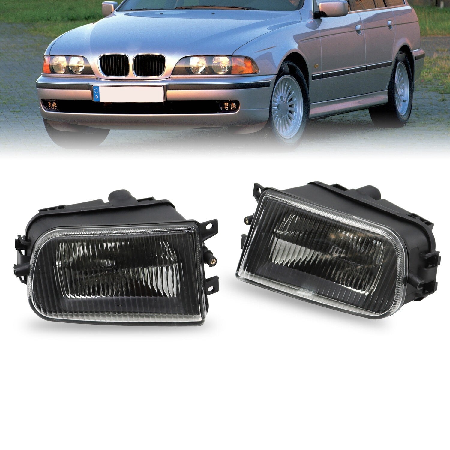 Pair Front Bumper Fog Lights for 1996-2002 BMW 528i 540i E39 Z3 Driving Lamp