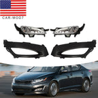 2011-2013 Kia Optima Front Bumper Fog Lights & Bezels Set Pair
