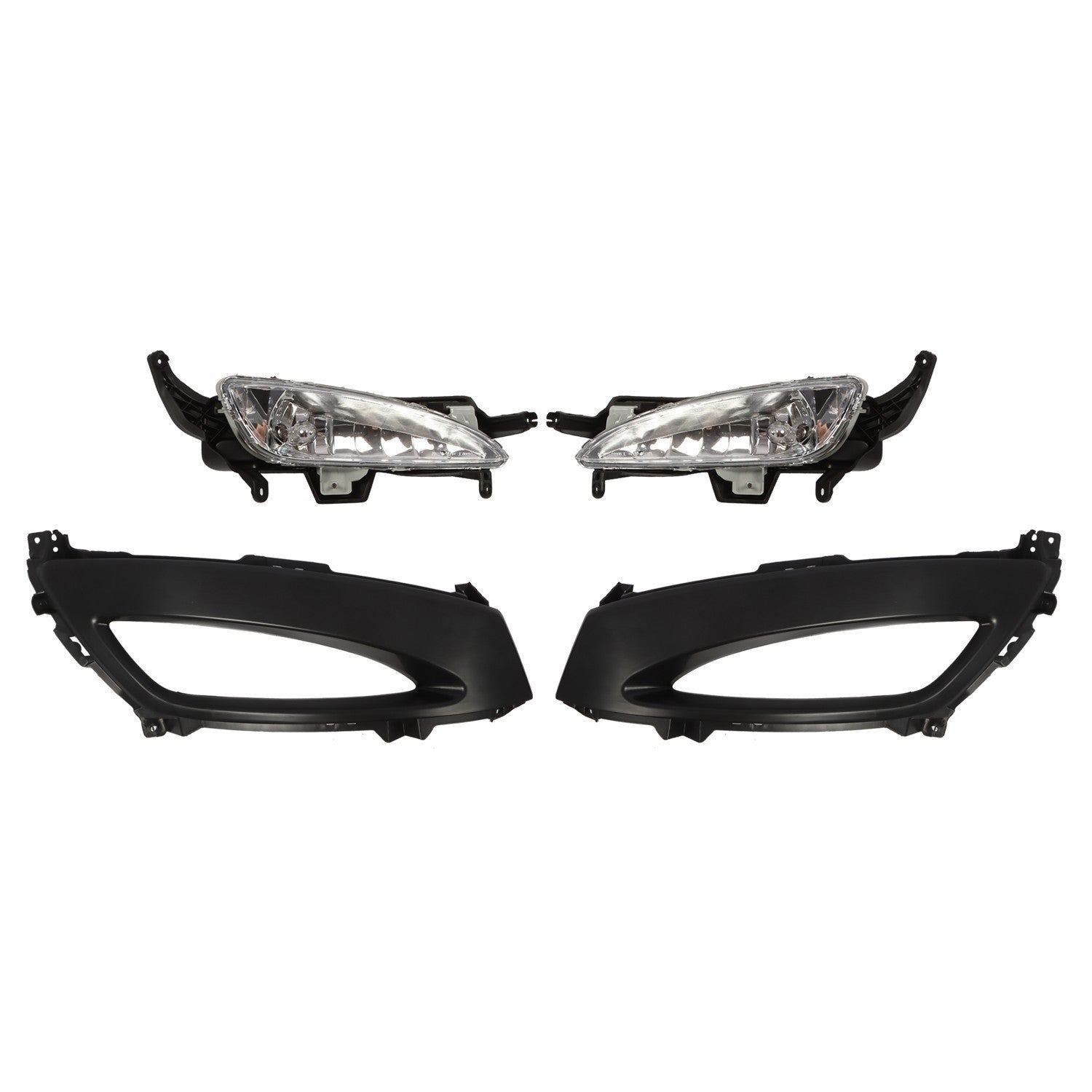 2011-2013 Kia Optima Front Bumper Fog Lights & Bezels Set Pair