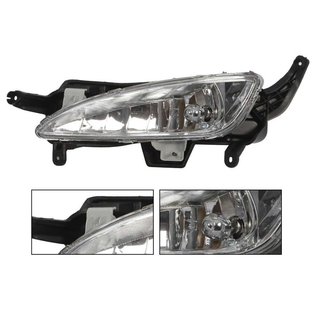 2011-2013 Kia Optima Front Bumper Fog Lights & Bezels Set Pair