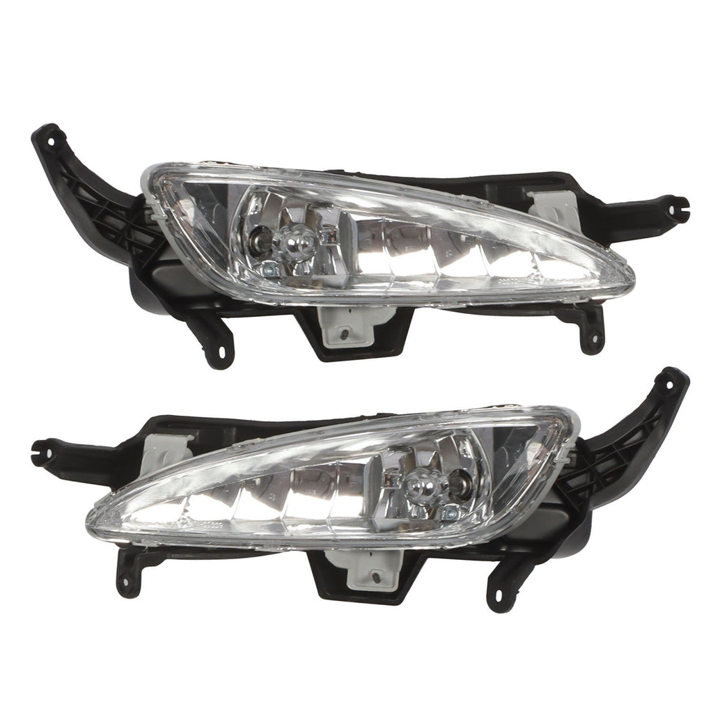 2011-2013 Kia Optima Front Bumper Fog Lights & Bezels Set Pair