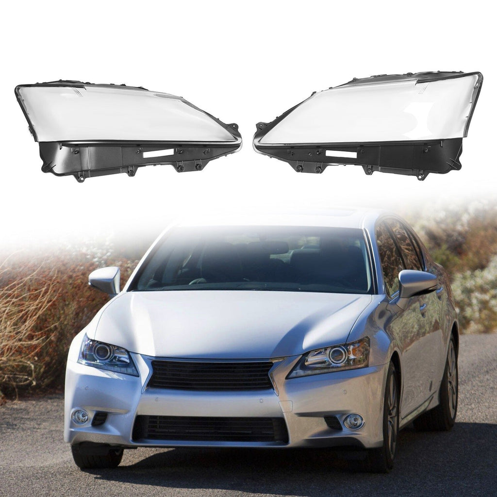 Pair Headlight Lens Clear Cover LH & RH for 2013-2015 Lexus GS350 GS450h