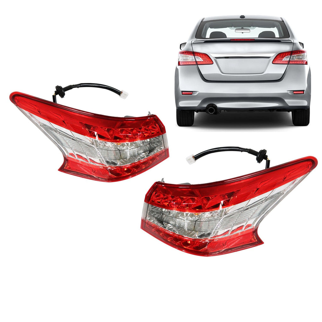 Pair LED Tail Lights Outer LH RH for 2013-2015 Nissan Sentra Left & Right