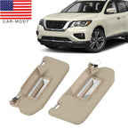 Pair LH RH Sun Visor w/Lamp for 2013-18 Nissan Pathfinder 2014-17 Infiniti QX60