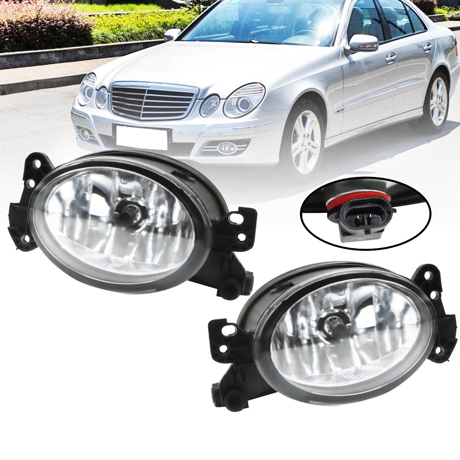 Pair LED Fog Lights for Mercedes Benz W211 E320 E350 E550 2007-2009 New