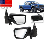 Pair Right & Left Side Mirrors w/ BLIS & Light Manual Fold for 21-24 Ford F-150