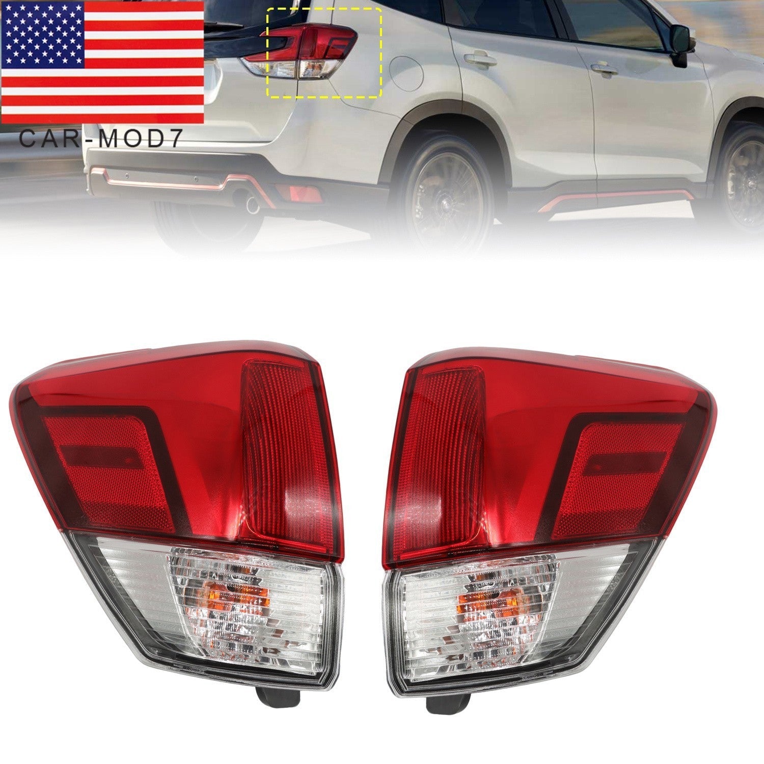 LED Tail Lights Pair Rear Left & Right for 2019-2021 Subaru Forester