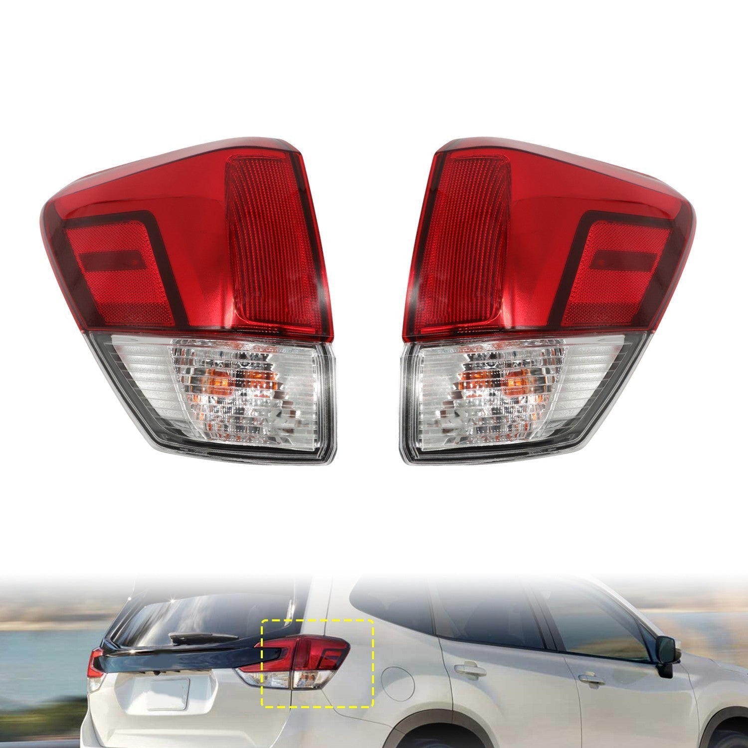 LED Tail Lights Pair Rear Left & Right for 2019-2021 Subaru Forester
