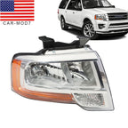 2015-2017 Ford Expedition Passenger Chrome Halogen Headlight with Bulbs