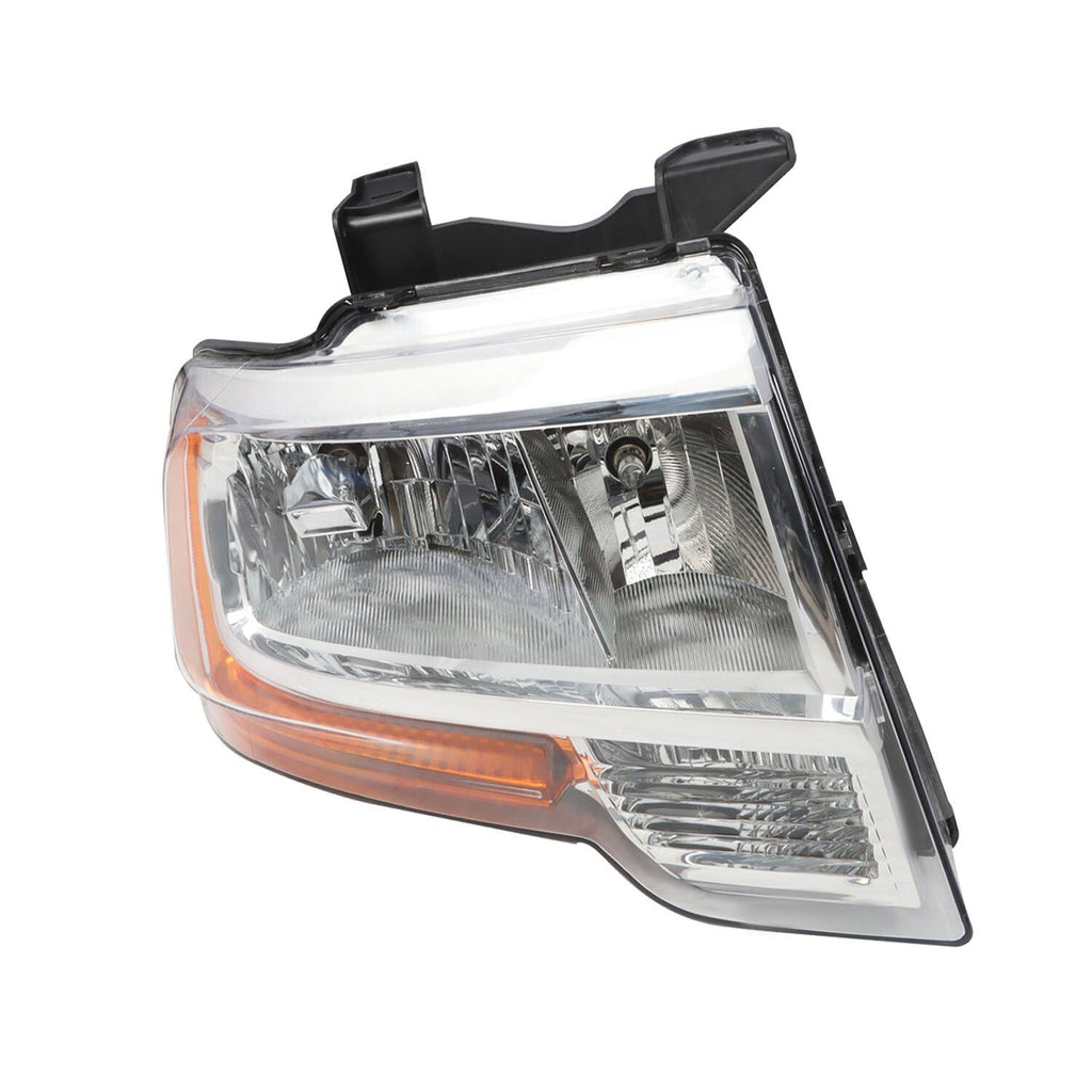 2015-2017 Ford Expedition Passenger Chrome Halogen Headlight with Bulbs