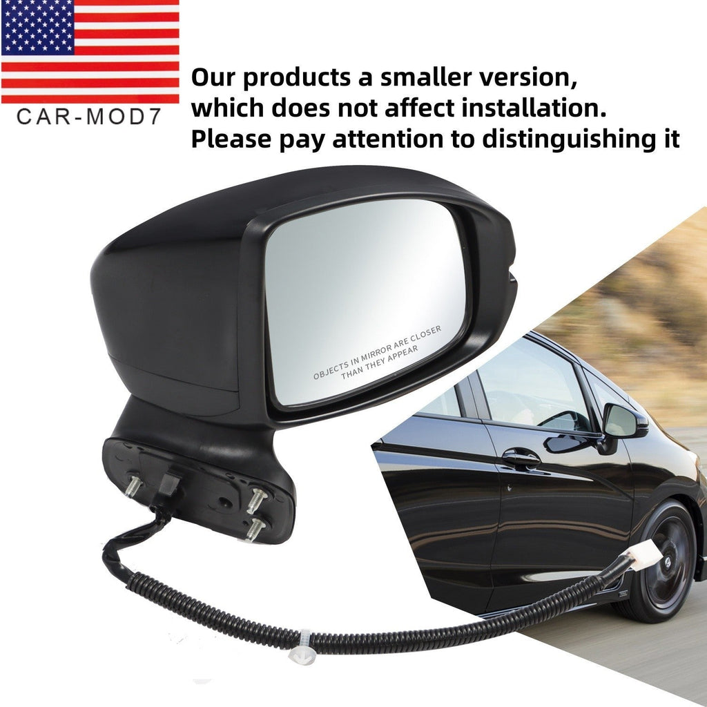 Passenger Right Side Mirror Manual Fold Black 3Pin for Honda Fit 2015-2020
