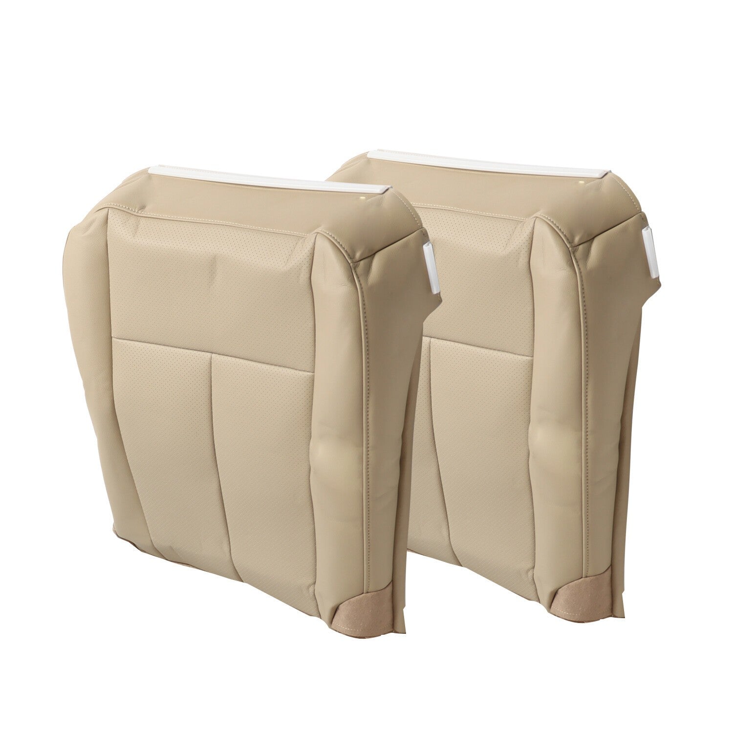 PERF Tan Leather Driver & Passenger Seat Covers Bottom for 07-14 Ford Expedition
