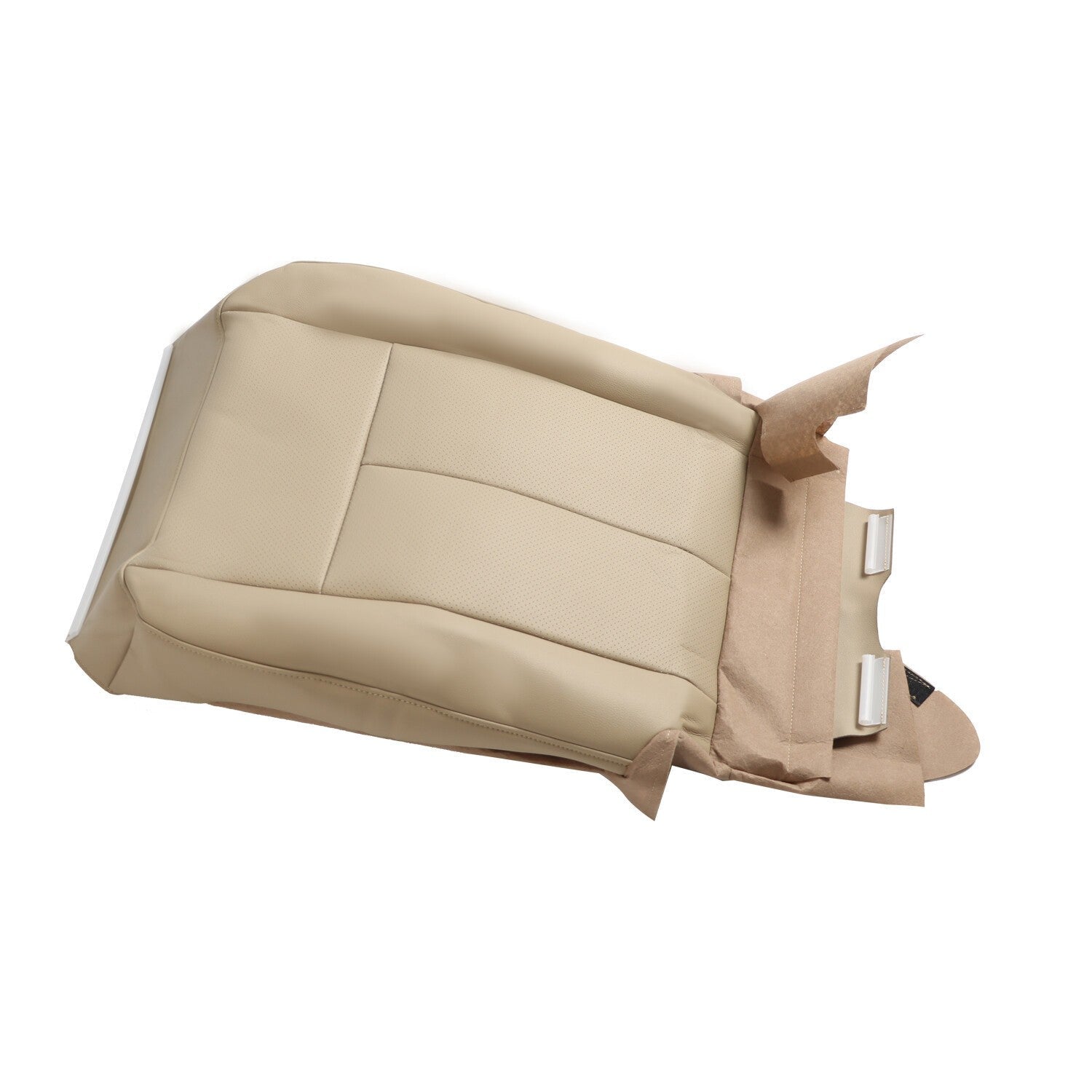 PERF Tan Leather Driver & Passenger Seat Covers Bottom for 07-14 Ford Expedition