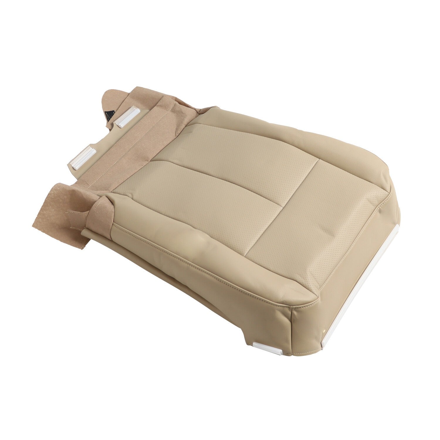 PERF Tan Leather Driver & Passenger Seat Covers Bottom for 07-14 Ford Expedition