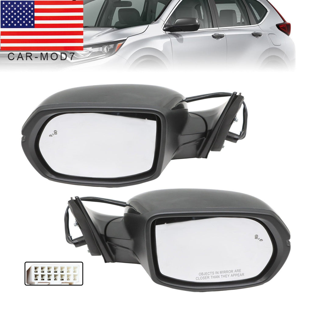 Heated Power Mirror Set w/ Signal Blind Spot for 17-22 Honda CR-V Paintable