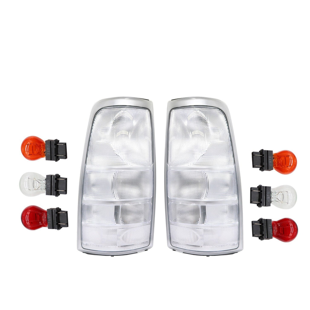 Rare Clear Euro Rear Tail Lights Set for 99-02 Chevy Silverado GMC Sierra