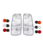Rare Clear Euro Rear Tail Lights Set for 99-02 Chevy Silverado GMC Sierra