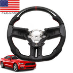 Carbon Fiber Flat Leather Steering Wheel for Ford Mustang 2010-2014