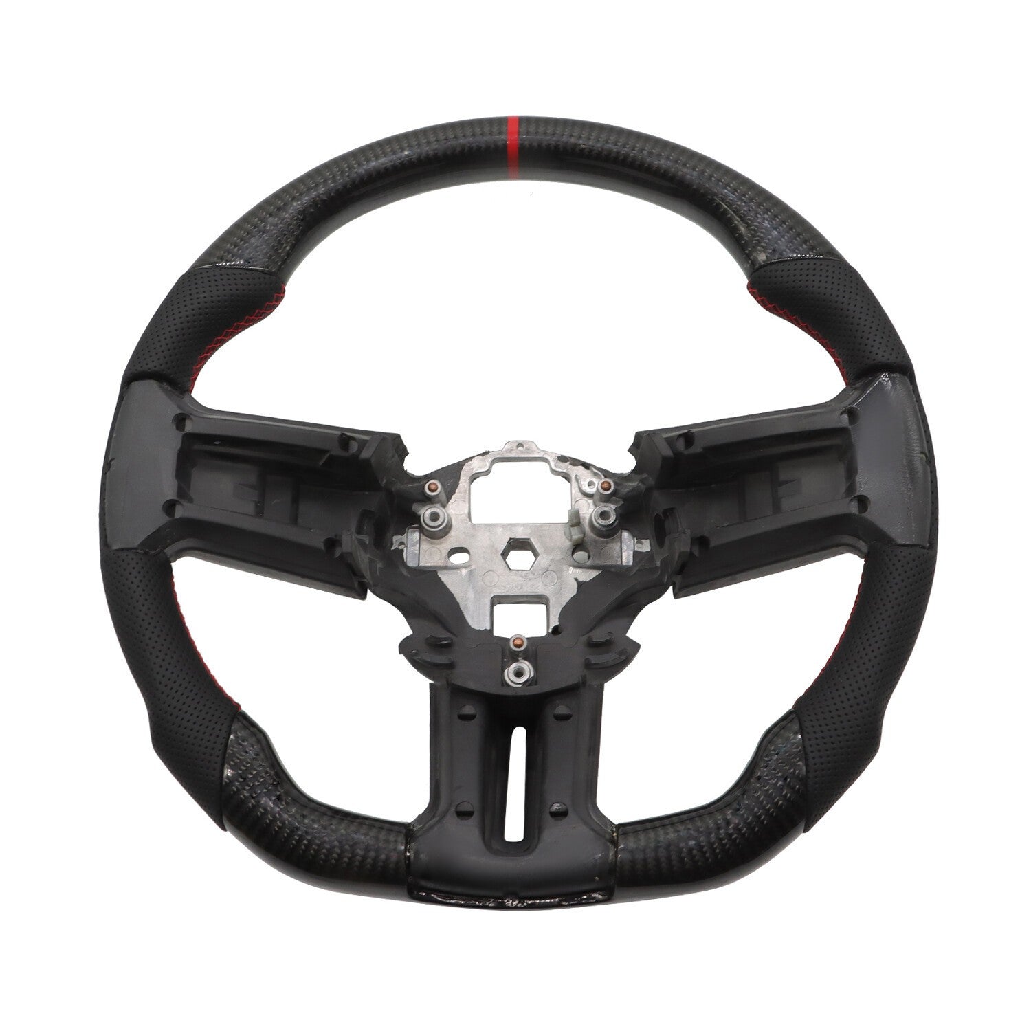 Carbon Fiber Flat Leather Steering Wheel for Ford Mustang 2010-2014