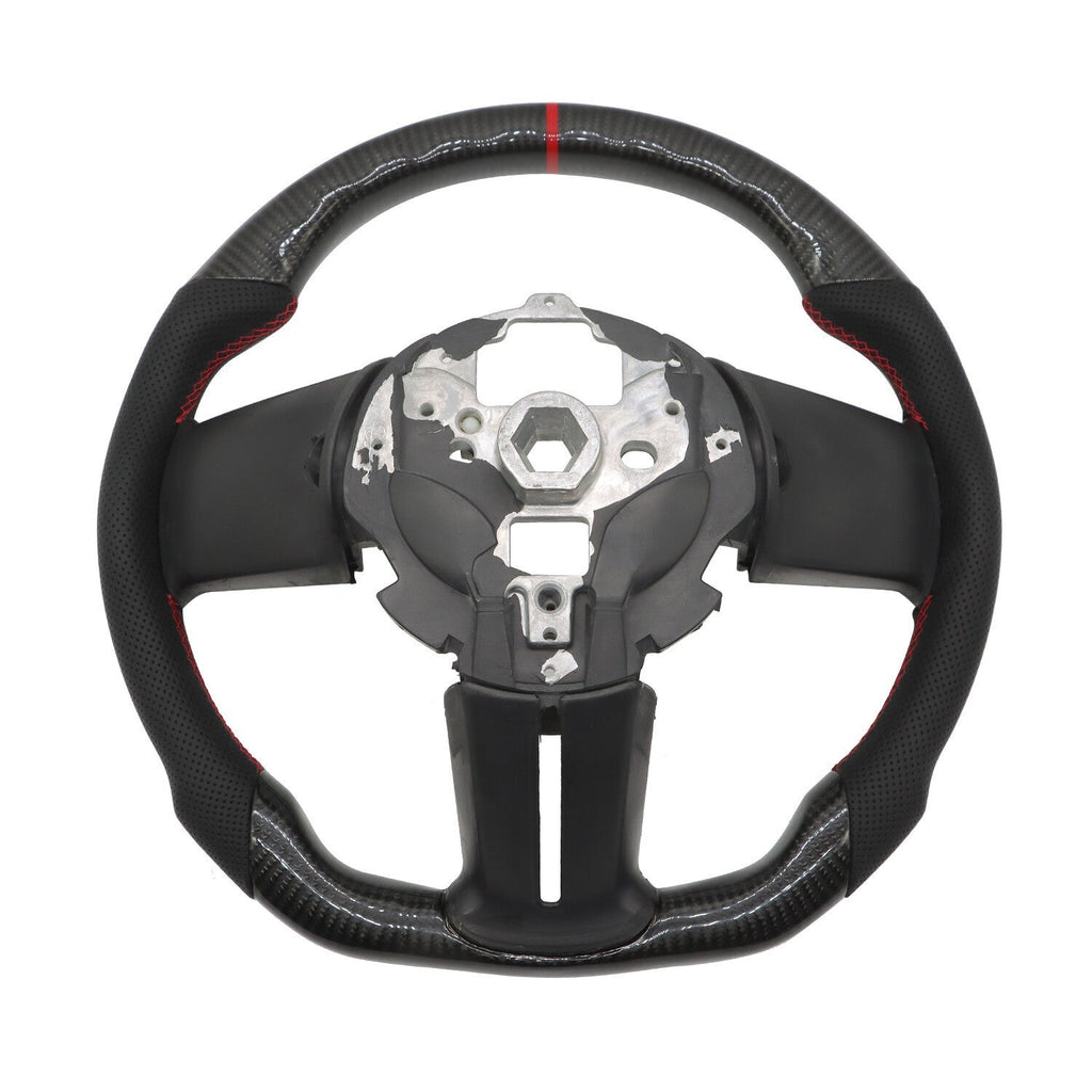 Carbon Fiber Flat Leather Steering Wheel for Ford Mustang 2010-2014