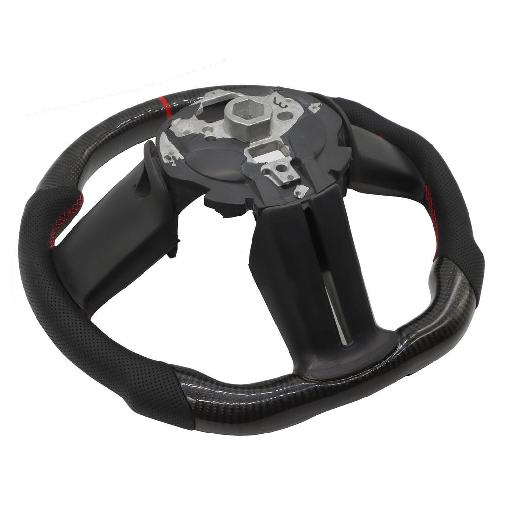 Carbon Fiber Flat Leather Steering Wheel for Ford Mustang 2010-2014