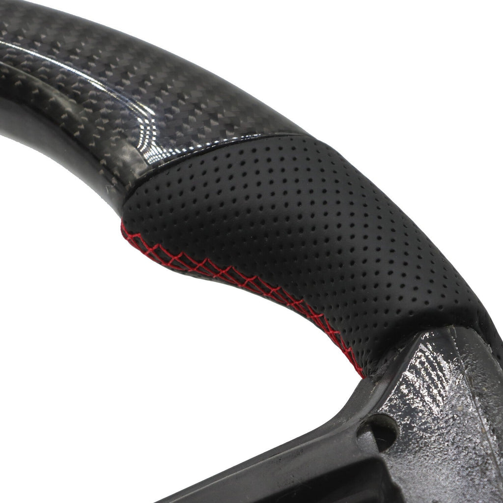 Carbon Fiber Flat Leather Steering Wheel for Ford Mustang 2010-2014