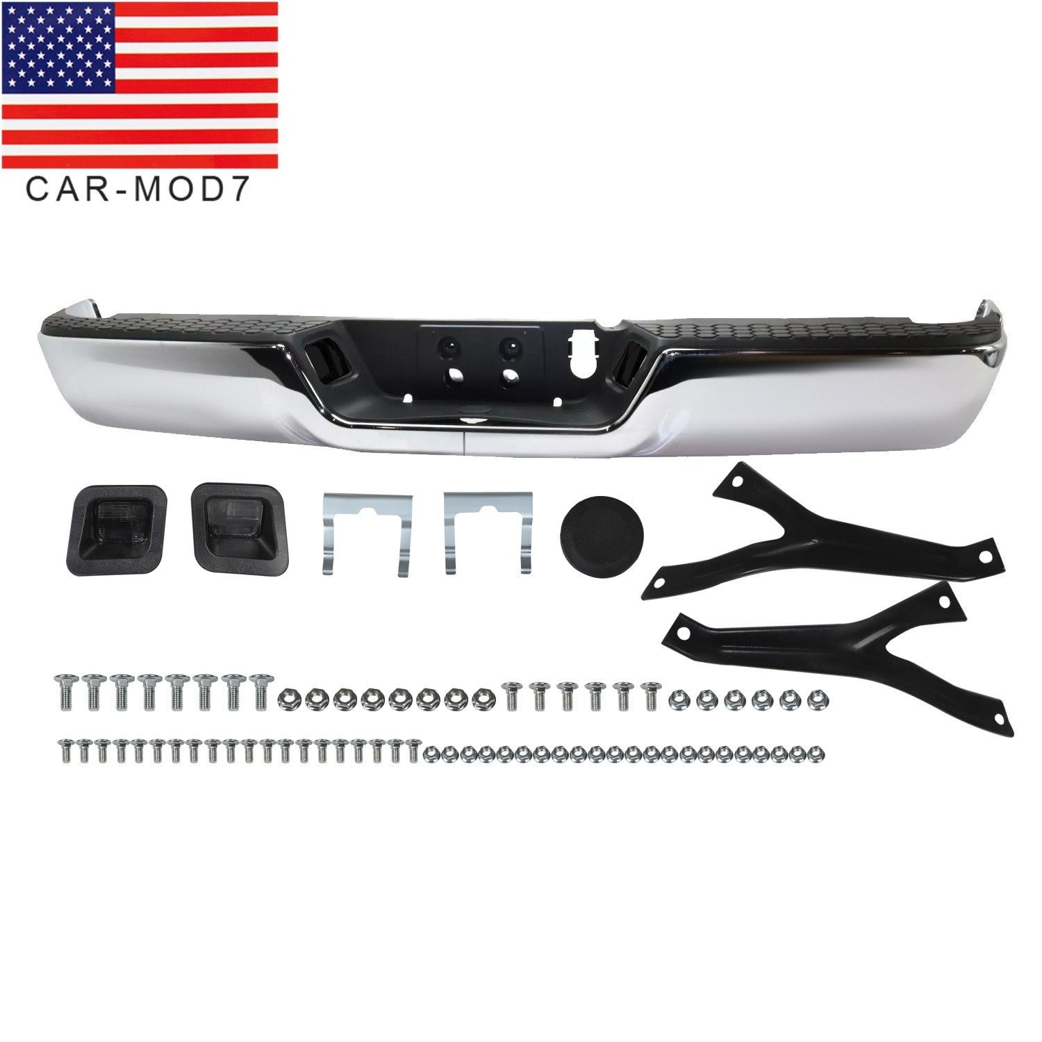 Chrome Rear Step Bumper Face Bars w/o Park Holes for Ram 2500 3500 2013-2018