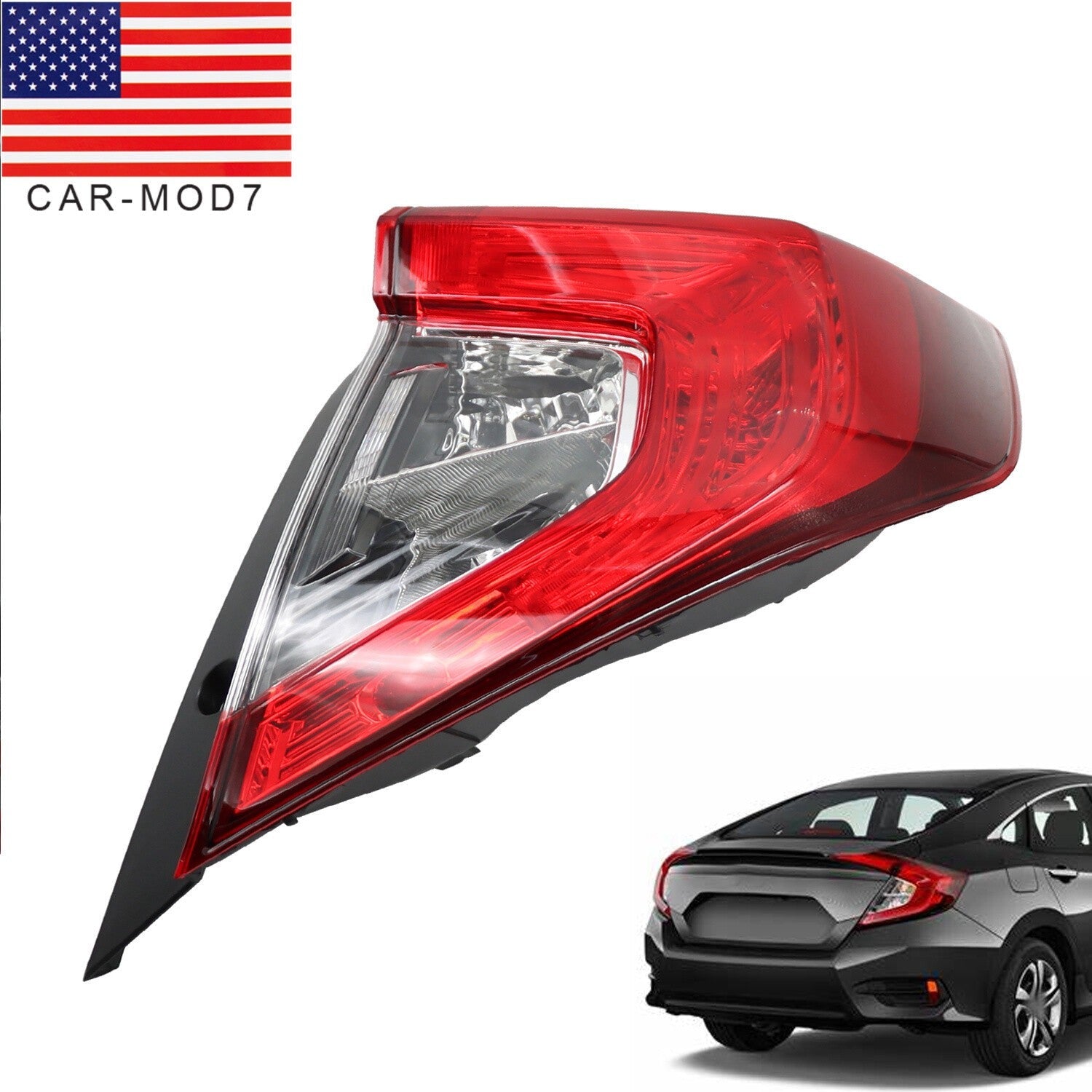 RH Rear Tail Light Passenger Side 2016-2021 Honda Civic Sedan