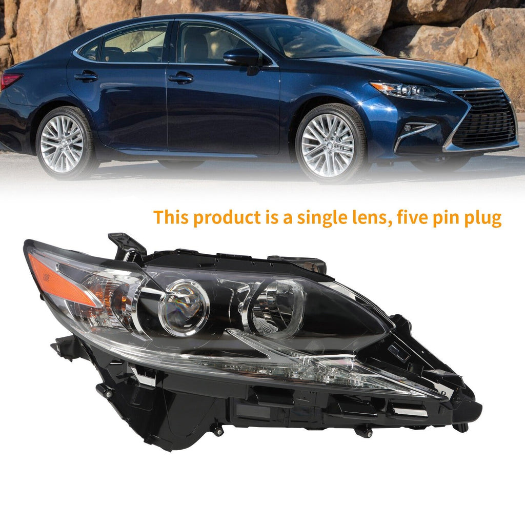 Right Passenger Headlight 2016-2018 Lexus ES350 ES300H Halogen Projector Lens