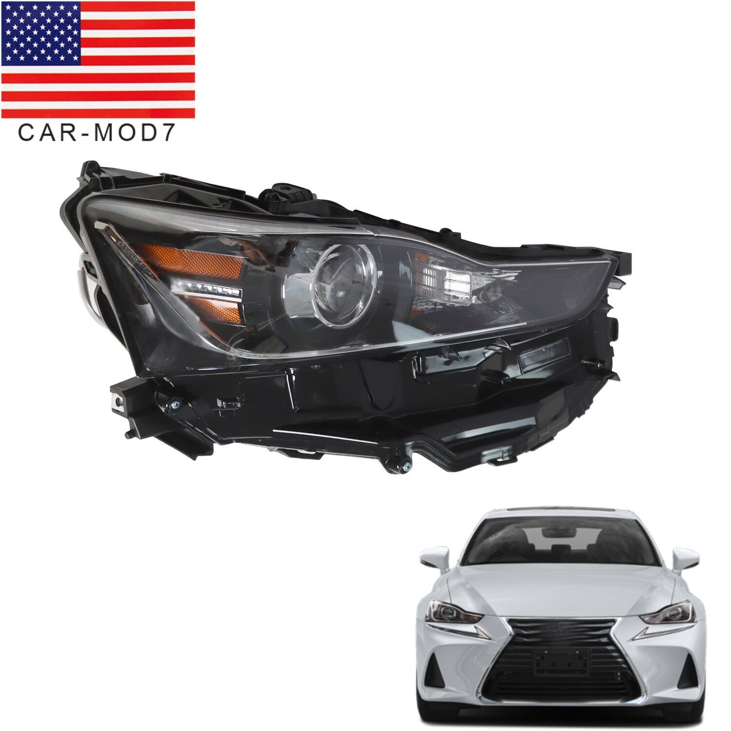 Right Passenger LED Headlight 81145-53810 for 2017-2020 Lexus IS300 IS350