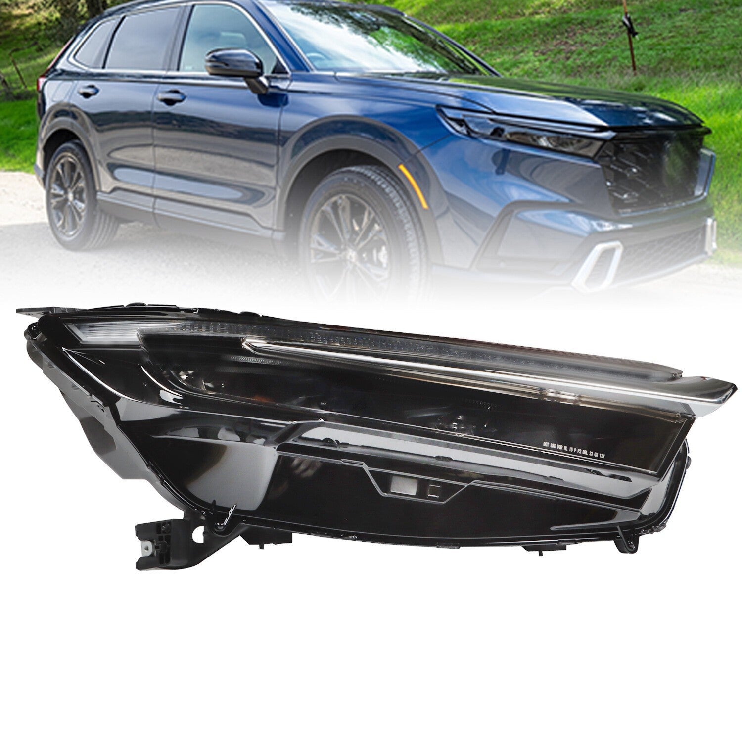 2023-2024 Honda CRV Right LED Headlight with Electroplated Trim Headlamp