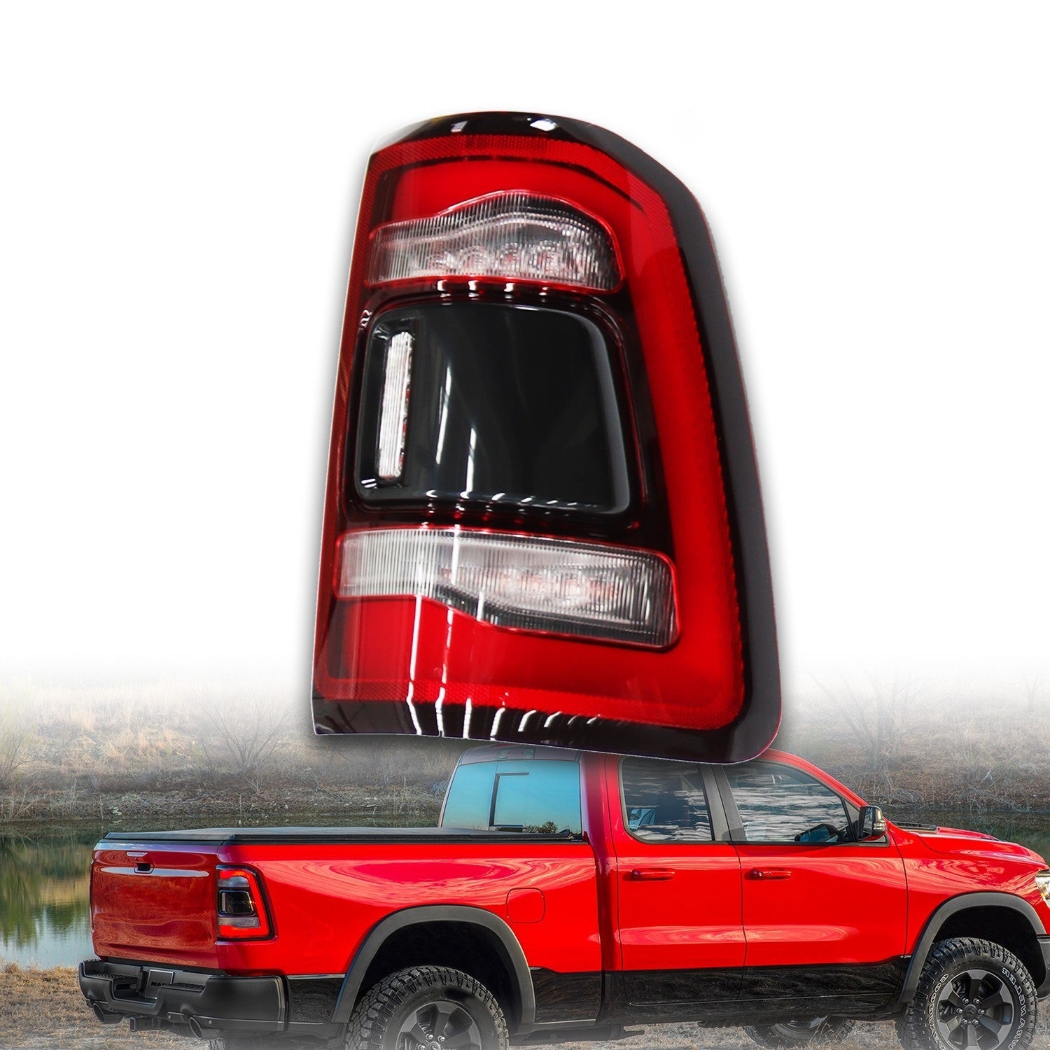 Right Side LED Tail Light Brake Lamp for Dodge Ram 1500 2019-2022 RH