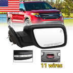 Right Side Mirror RH 2011-2015 Ford Explorer Blind Spot Power Fold 11 Wires