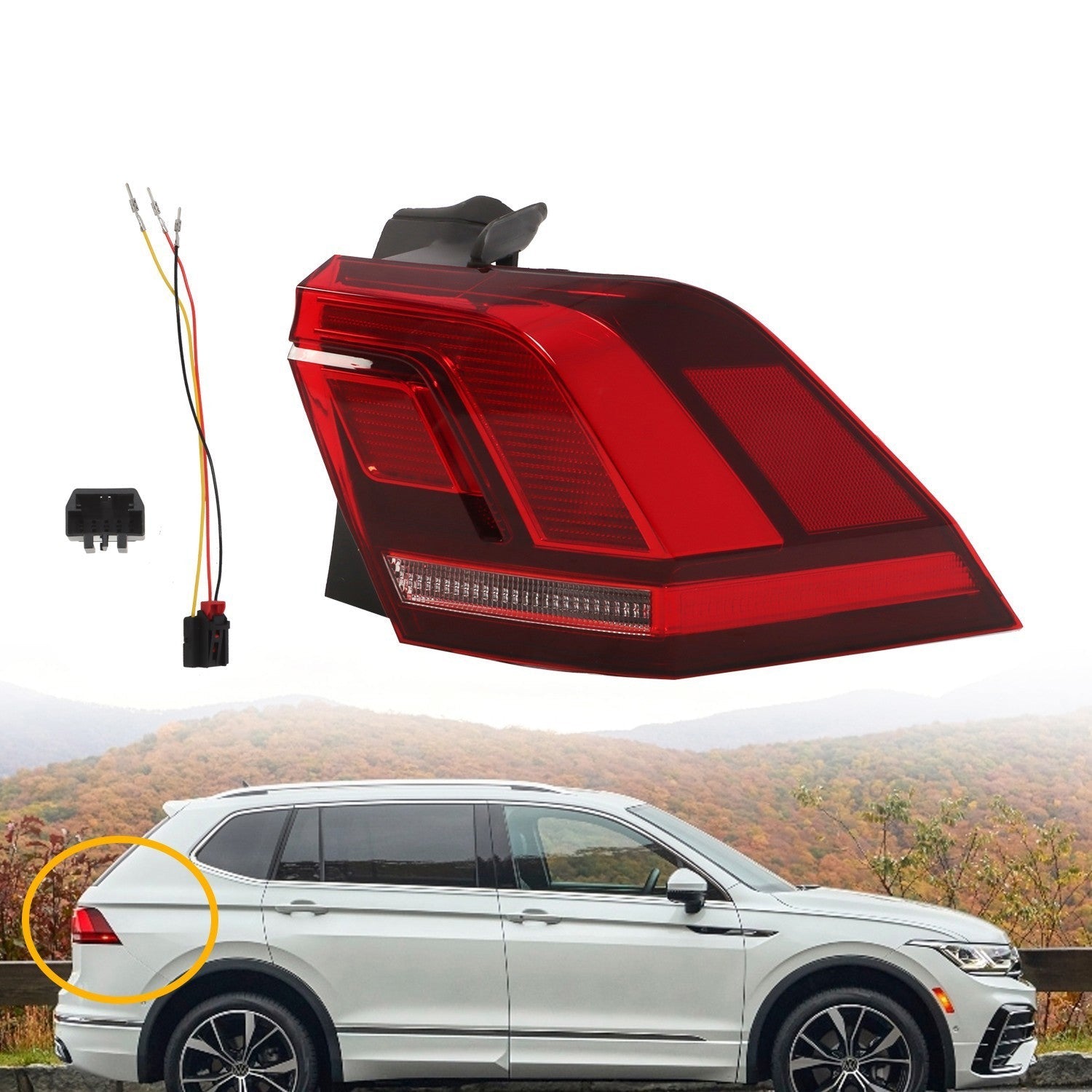 Right Tail Light Outer Rear Brake Lamp for Volkswagen Tiguan 2018-2023