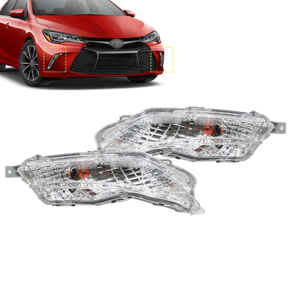 2015-2017 Toyota Camry LE SE Fog Lights Bumper Lamps w/Bulbs Left & Right Side