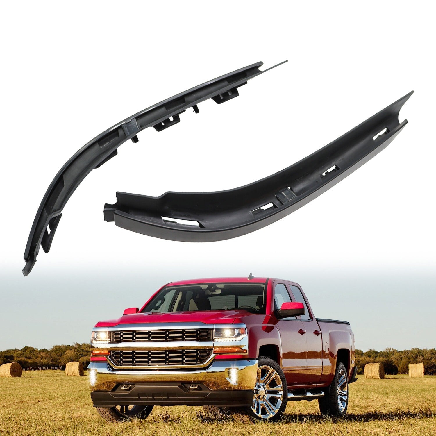Set of 2 Left & Right Bumper Fillers for Chevy Silverado 1500 2016-2018