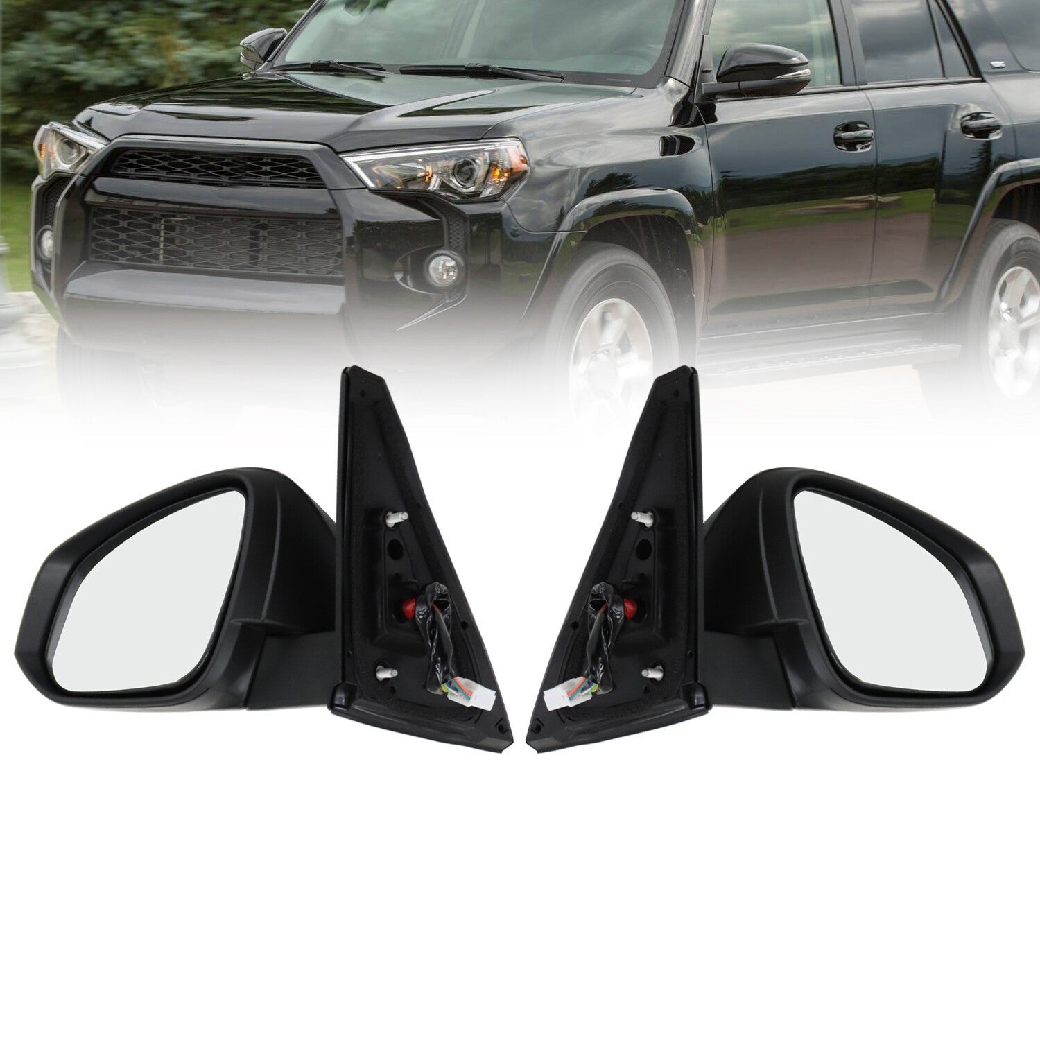 Set of 2 Heated Power Mirrors Paint-to-Match for 2014-2018 Toyota 4Runner
