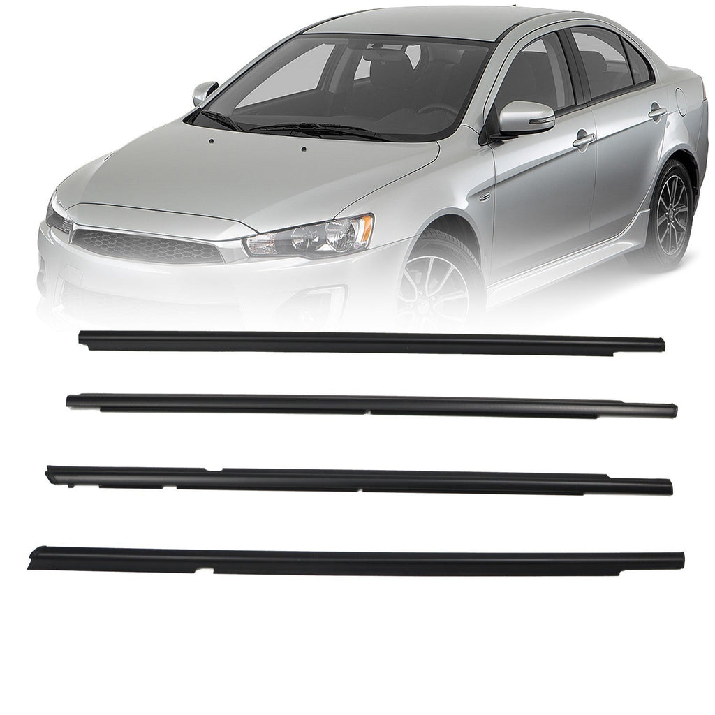 Set of 4 Door Belt Moldings for Mitsubishi Lancer 2008-2017 Window Belt Line