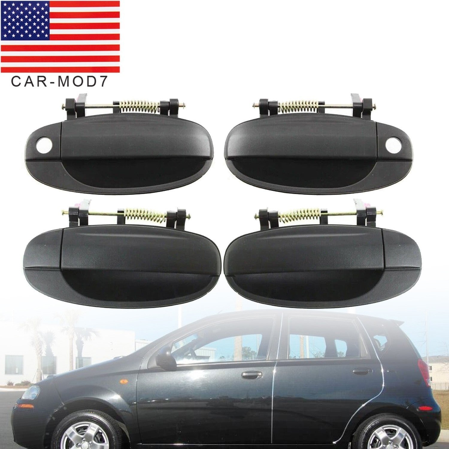 Set of 4 Exterior Door Handles Front & Rear Left Right for Chevy Aveo Aveo5 New