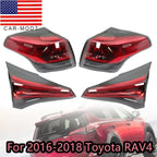 4PCS Tail Lights Set for 2016-2018 Toyota RAV4 Outer & Inner Left Right