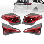 4PCS Tail Lights Set for 2016-2018 Toyota RAV4 Outer & Inner Left Right