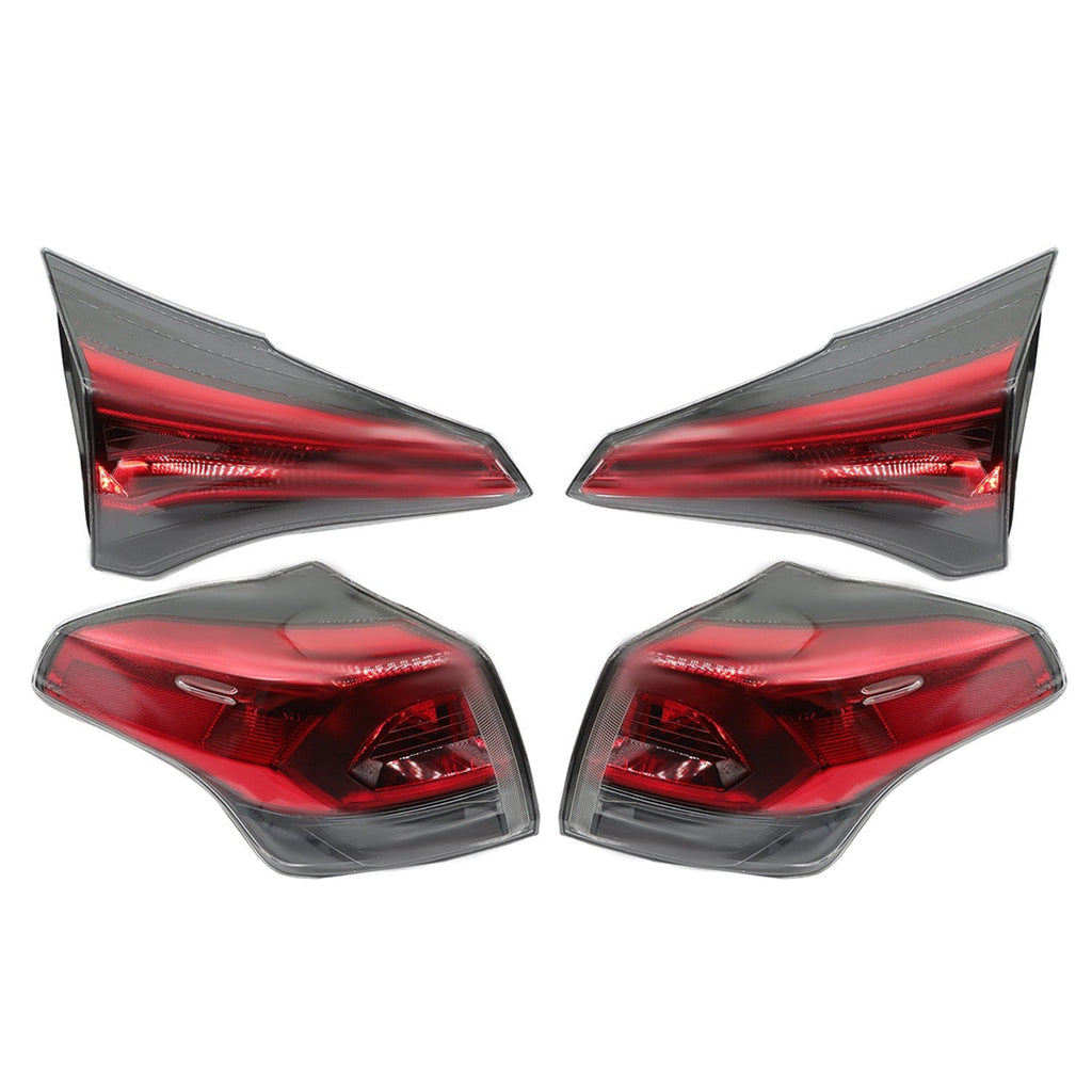 4PCS Tail Lights Set for 2016-2018 Toyota RAV4 Outer & Inner Left Right