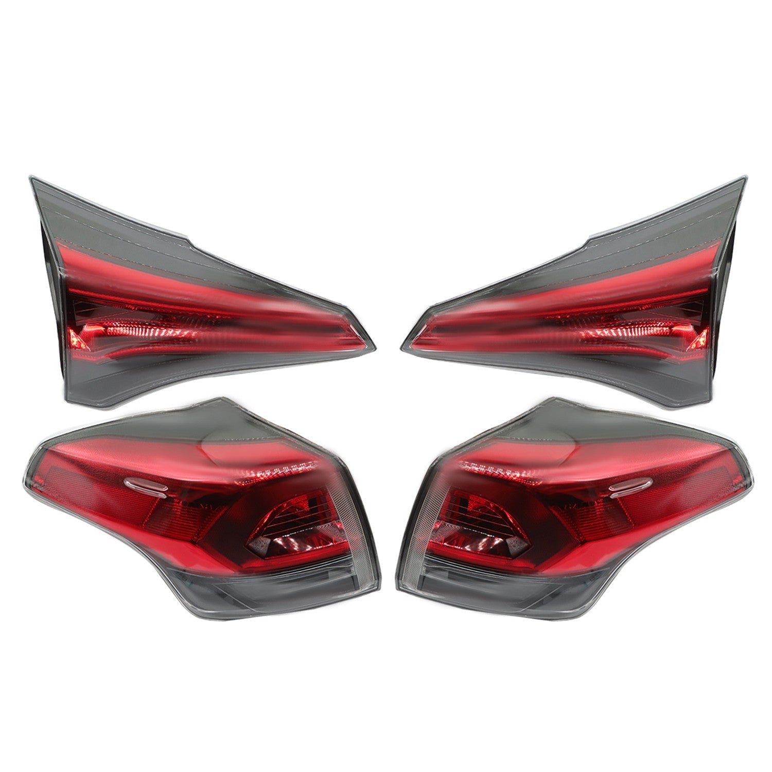 4PCS Tail Lights Set for 2016-2018 Toyota RAV4 Outer & Inner Left Right