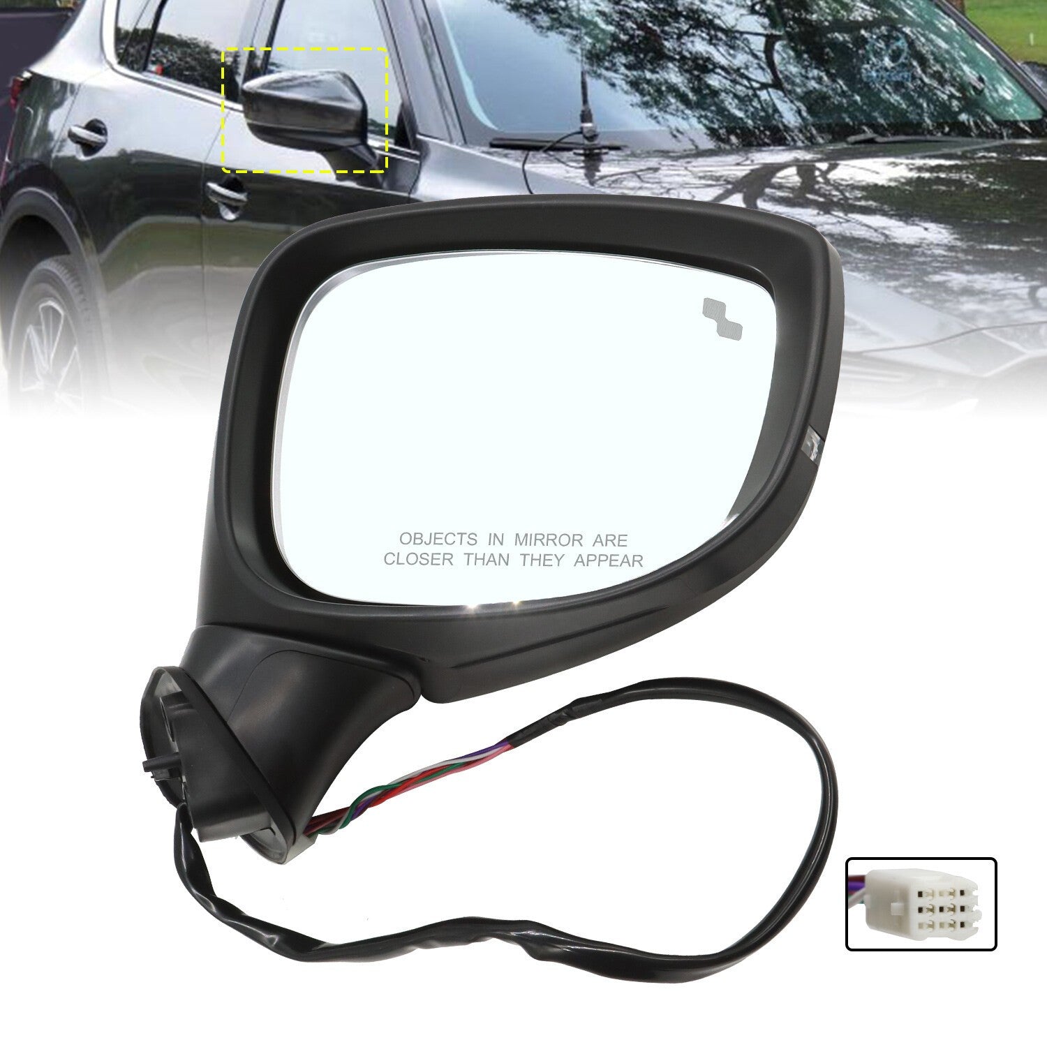 Mazda CX-5 2017-2024 Passenger Side Power BSM Turn Signal Side Mirror