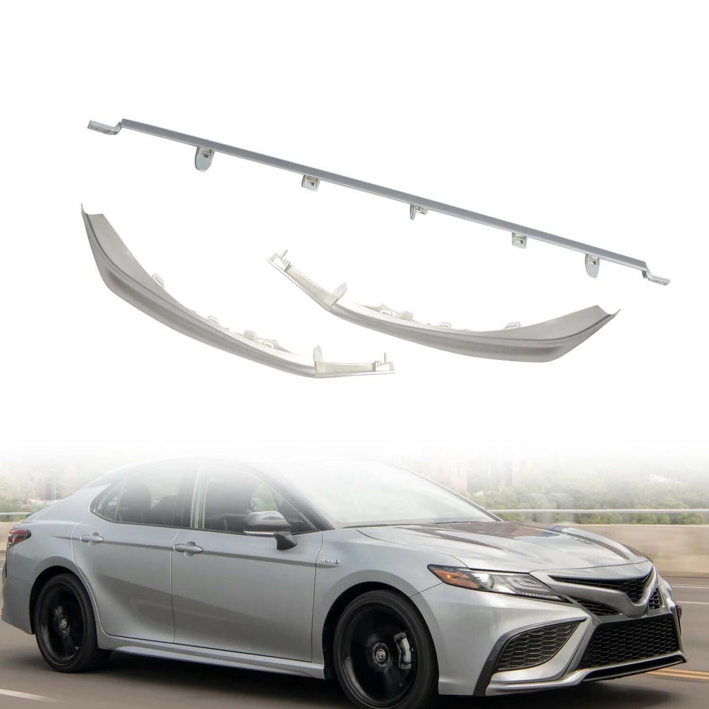 Silver Front Bumper Grille Lower Molding Trims for 2021-2024 Toyota Camry SE XSE