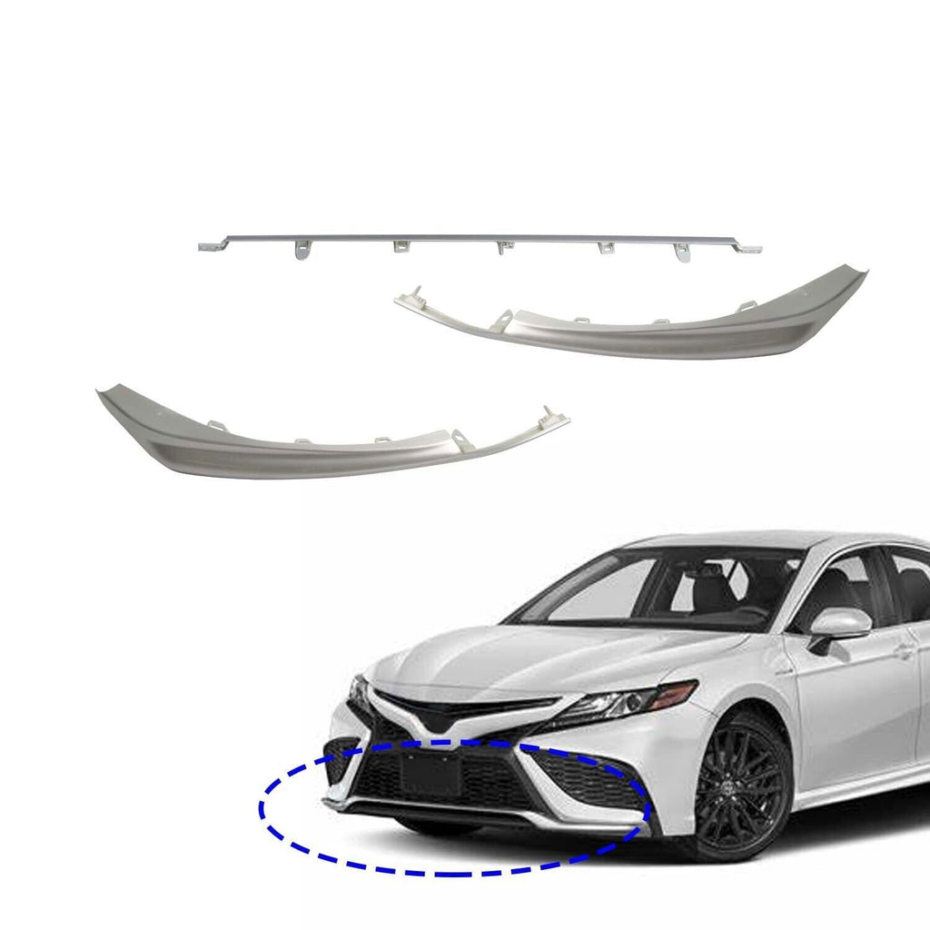 Silver Front Bumper Grille Lower Molding Trims for 2021-2024 Toyota Camry SE XSE