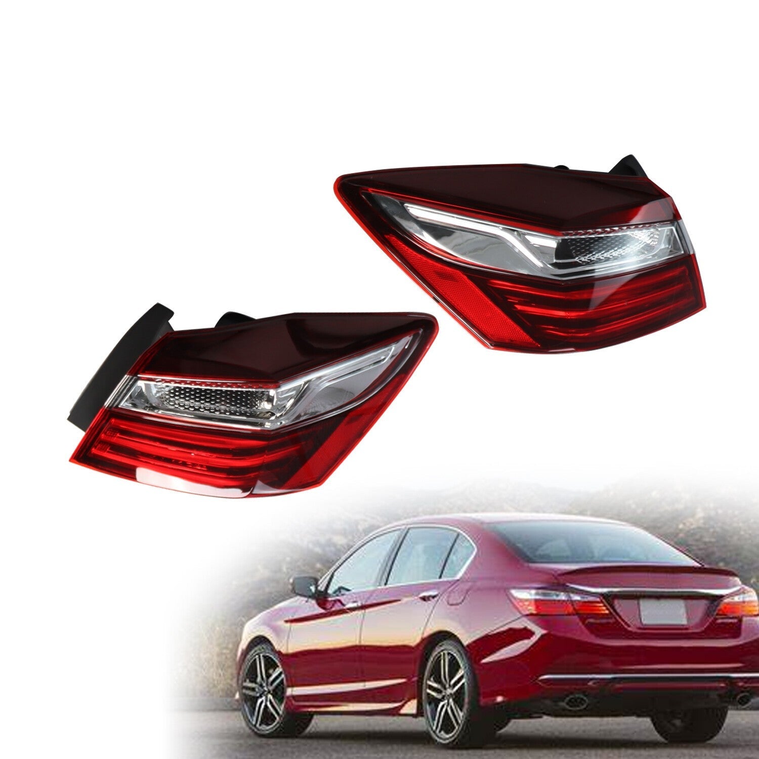 2016-2017 Honda Accord Tail Light Set Outer Driver & Passenger Side 2pcs