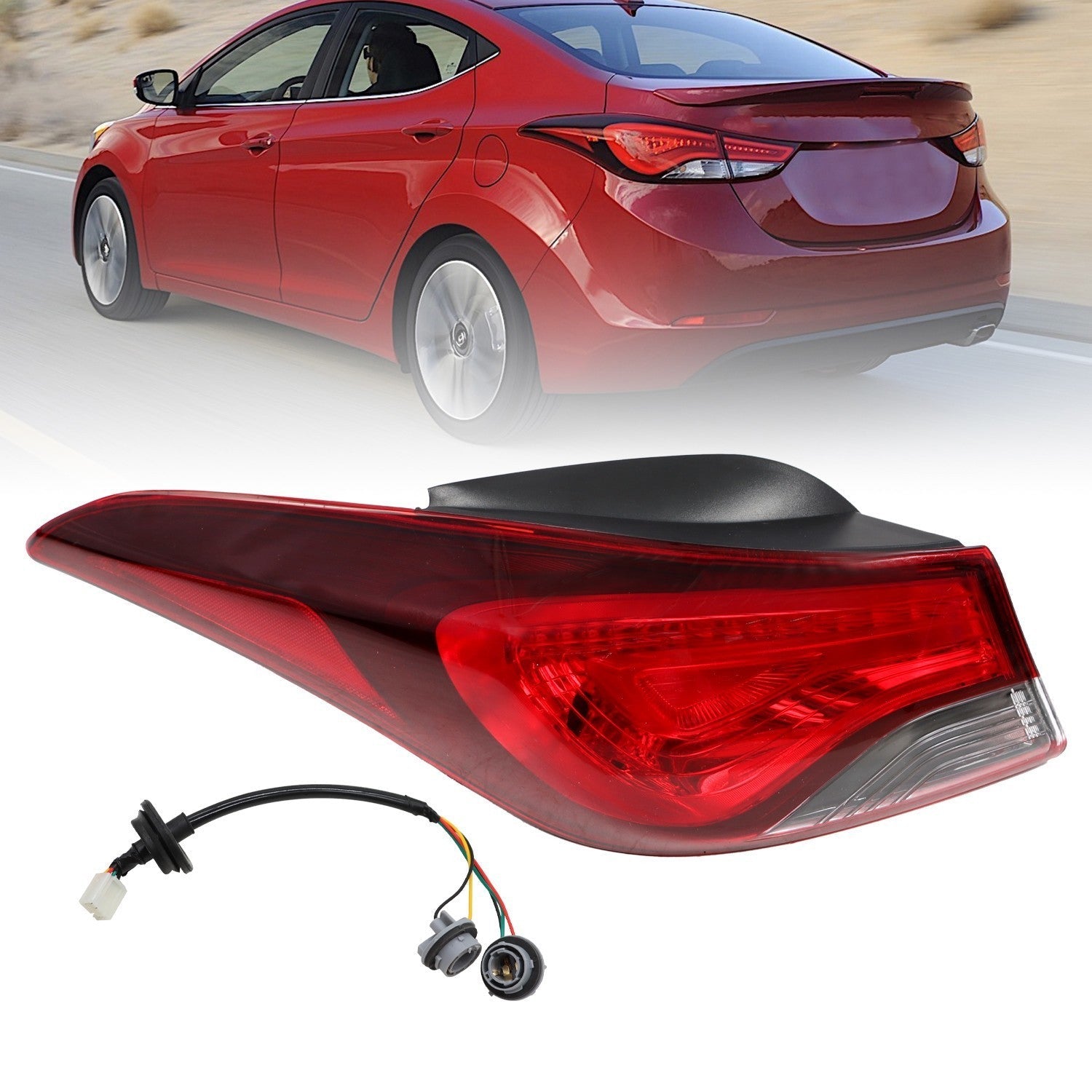 2014-2016 Hyundai Elantra Left Outer Halogen Tail Light Lamp Driver Side