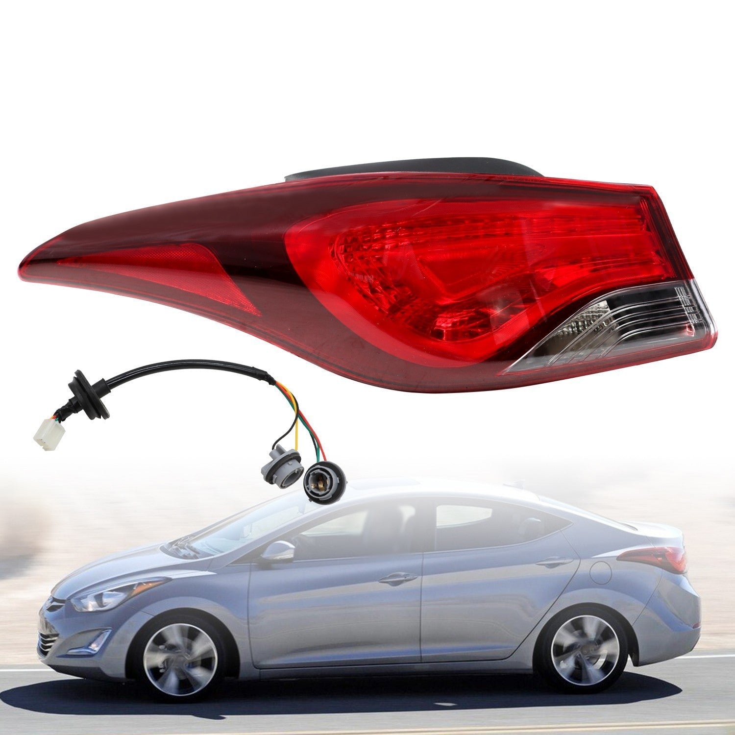 2014-2016 Hyundai Elantra Left Outer Halogen Tail Light Lamp Driver Side