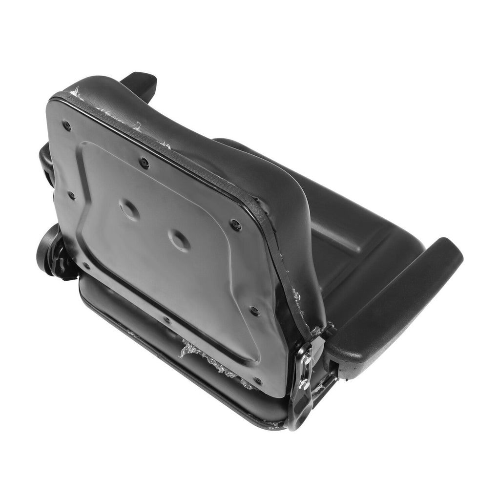 Adjustable Tractor Seat with Backrest & Armrests for Lawn Mower Forklift Excavat